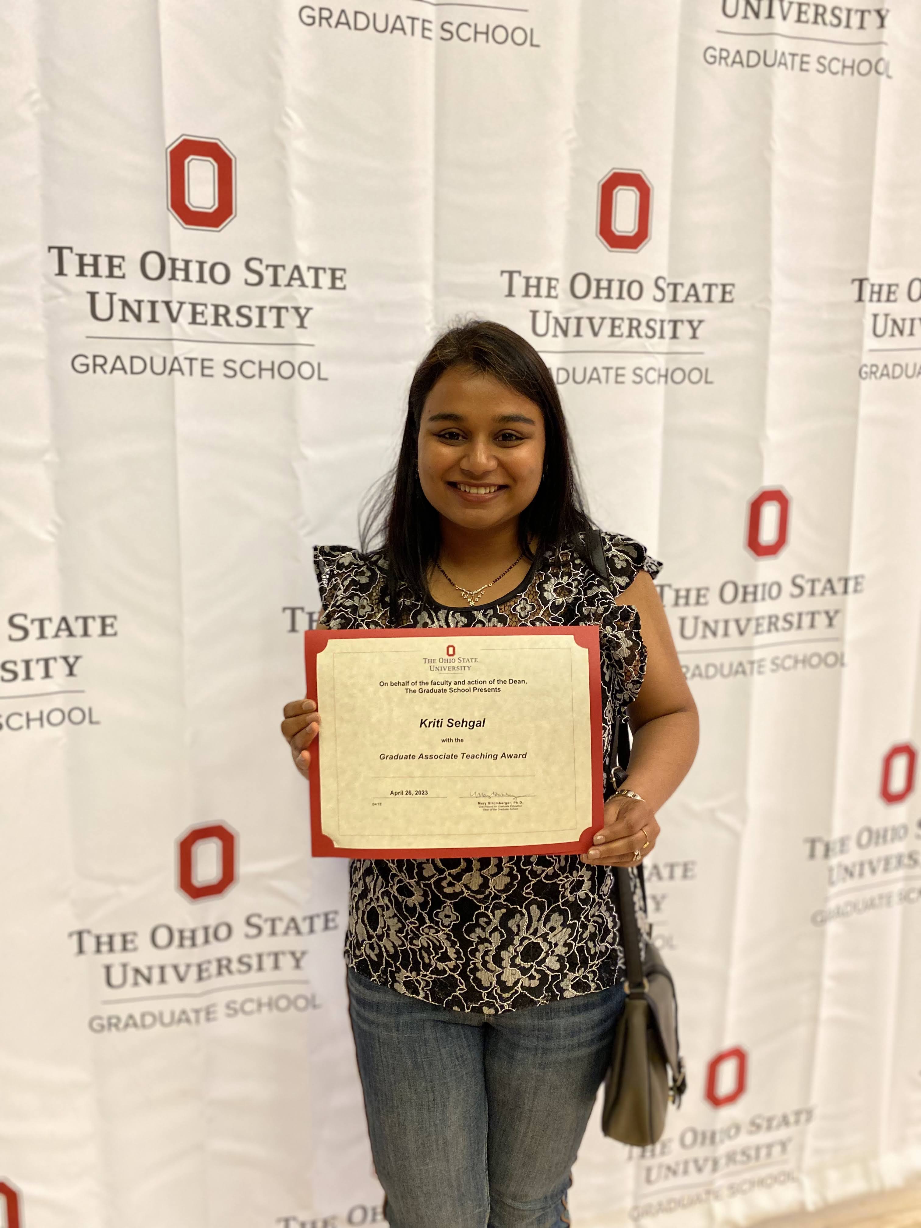 Graduate Associate teaching award