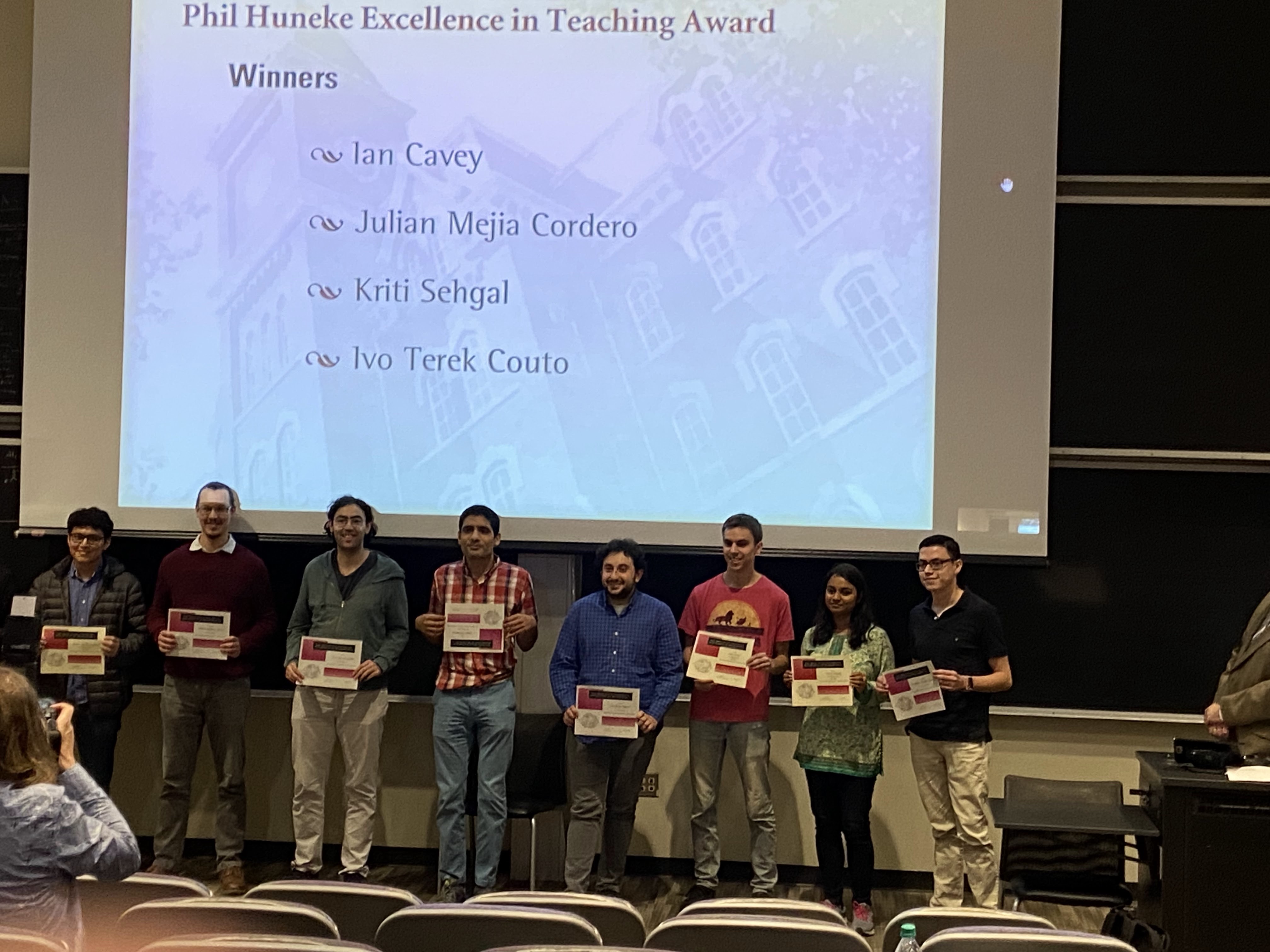 Teaching award at Math department OSU